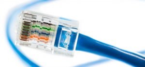 Image of a transparent USB cable (close up)